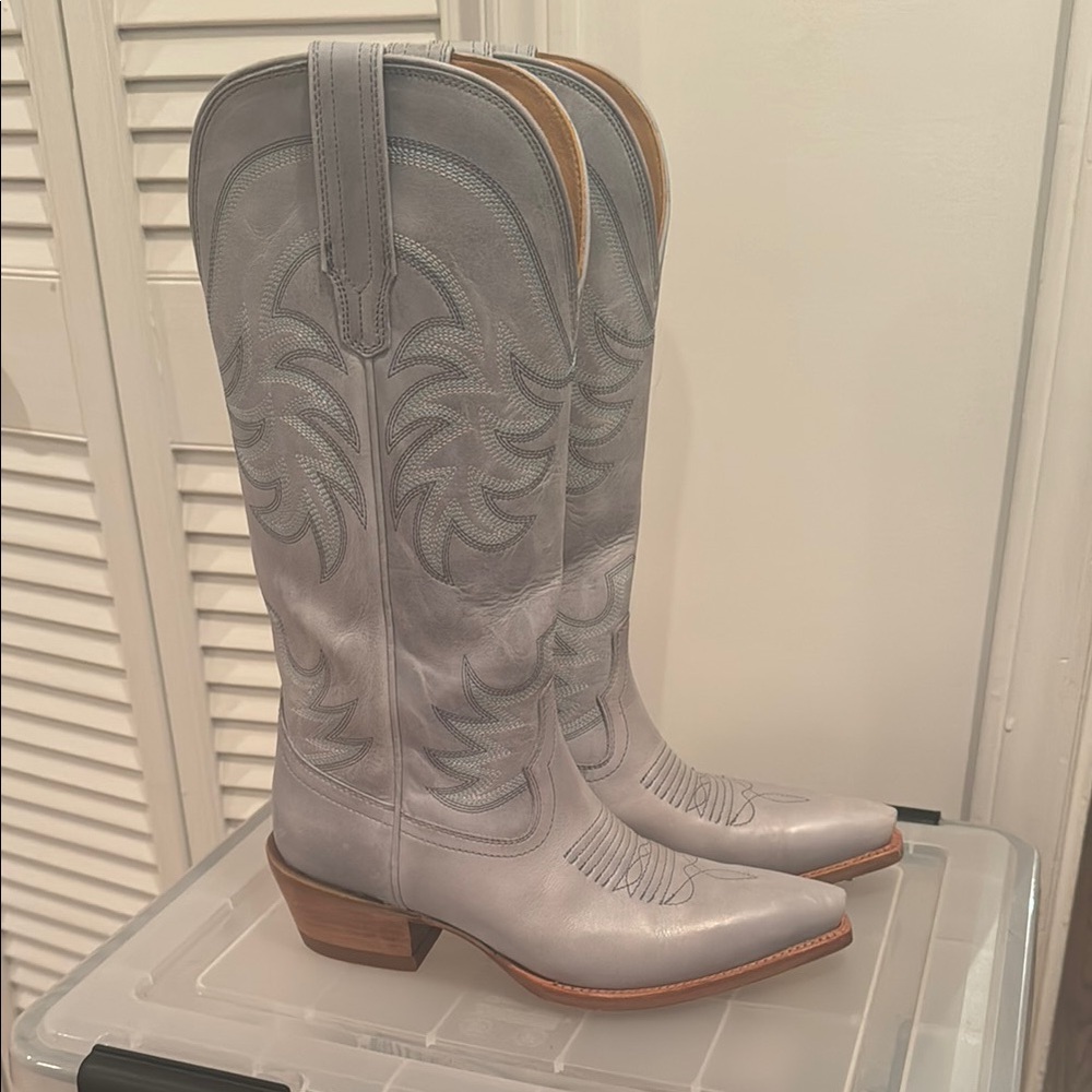 Tecovas Light blue Leather Annie Boots